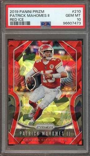 2019 Panini Prizm #210 Patrick Mahomes II GEM-MT Red Ice PSA 10 Chiefs 7473