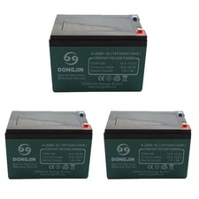 3 Pack 6-DZM-12 12V 12Ah Battery Electric Bike Mower Golf Go Cart Mobility ATV