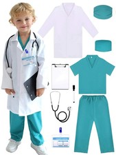 Doctor Costume for Kids 3 4 5 6 Years Old, Toddler Dress Up Clothes with Nurse S