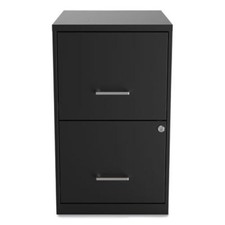 Alera SVF1824BL Soho Vertical File Cabinet, 2 Drawers: File/file, Letter, Black,