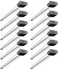 12 Pack Linkable LED Shop Light with Reflector, Super Bright 6500K Cool Daylight