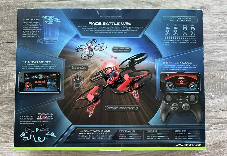 NIB! 1 set Sky Viper HOVER RACER game enhanced battle drone + extra battery - Image 3 of 4