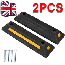 2X Heavy Duty Parking Wheel Stopper Garage Stop Assist Rubber Block Car Truck W
