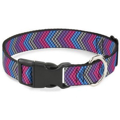 Plastic Clip Collar Chevron Weave Gray/Lavender/Pink/Baby Blue WIDE- (US IMPORT)