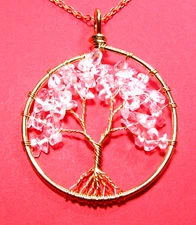Gold Tone Moonstone Semi Precious Stone Tree Of Life 20" Necklace NWOT (#2991)