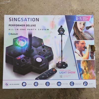 Singsation Performer Deluxe Karaoke System Bluetooth DJ Lights Voice FX