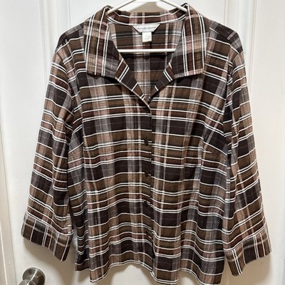 Christopher&Banks women's size XL shirt collar button up 3/4 Wide sleeve