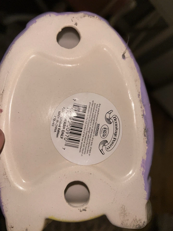 Juego de Porta Jabón Heritage Pottery Bunny Azul y Rosa Floral Pascua Primavera Foto 2 de 2