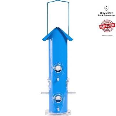 Rust Resistant 1 lb Blue Bird Feeder with Multiple Feeding Ports for Garden Joy