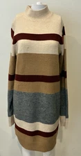 NWT Francesca's Studio 19 Bailey Striped Sweater Mini Dress Size M Fall Preppy