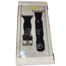 Heyday Black Speckled Apple Watch Band 38/40/41mm Silicone Replacement NEW