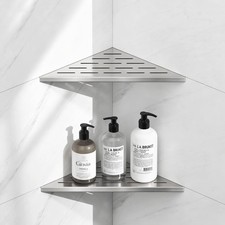 10" Corner Shower Shelf, 304 Stainless Steel Slot Design Bathroom Shower Shel...