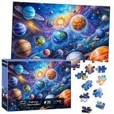 Puzzles for Kids Ages 6-8 8-10 Year Old, Solar System 200 Pieces, Multicolor