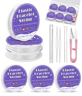 6 Sizes Stretchy Bracelet String, Bead String for Bracelet Making