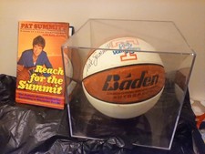 Pat Summitt Autographed Lady Vols Basketball and Reach for the Summit Book