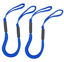 Bungee Dock Lines Boat Dock Line Stretchable Mooring Rope Dock Ties Blue 2 pack