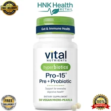 Hyperbiotics Vital Nutrients Pro-15 Prebiotics and Probiotics for Women and Men