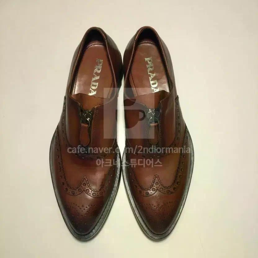 Prada Shark Sole Zipper Wingtip Shoes Brown 270 thumbnail 3