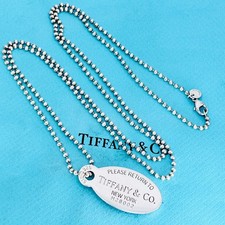 Tiffany 项链椭圆形标签| eBay