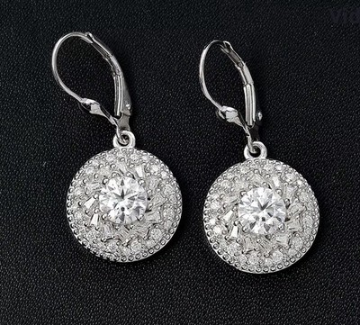 Moissanit 2,50 ctw Spirale Galaxie Ohrringe in Rhodium über Sterlingsilber