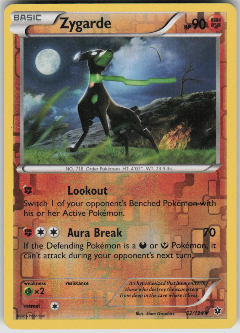 Pokemon Zygarde (52) Reverse Holo Uncommon XY - Fates Collide 52/124 NM