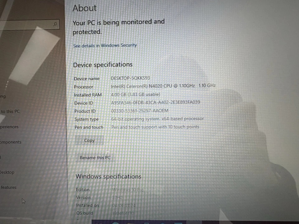 ASUS VivoBook 14 TP401M Laptop Intel N4020 4GB RAM 64GB Touchscreen Win 10 READ - Image 2 of 4