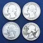 1934 (4) Washington Silver Quarters,  4 coin lot  both Philadelphia