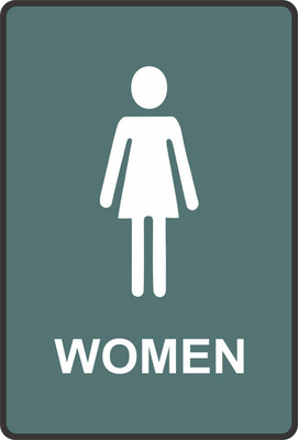 Forest Green Women's Room Metal Bathroom Sign 8'' x 12'' or 12'' x 18'' Sizes