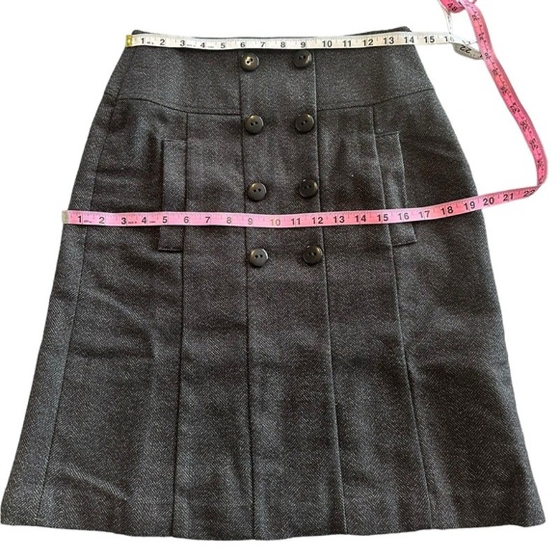 Zara Basic Herringbone Wool Blend Button Front Po… - image 15