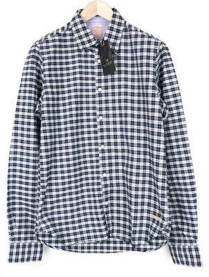SCOTCH & SODA Ams Couture Herren Hemd M blau weiß kariert langarm Baumwolle *