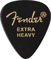Fender 351 Classic Celluloid Guitar Picks- BLACK, EXTRA HEAVY, 12-Pack