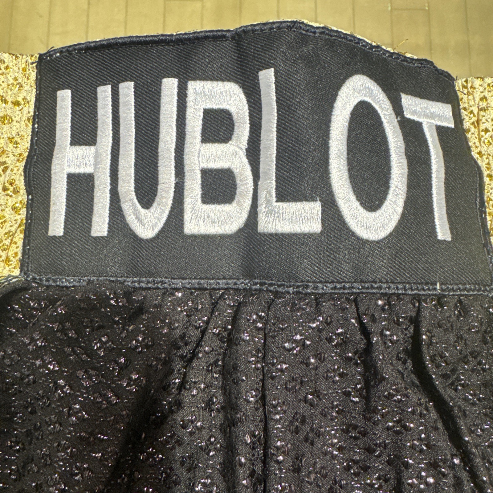 Floyd Mayweather Jr Autographed HUBLOT Signed Black Boxing Trunks PSA view 4