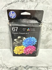Genuine Original HP 67 Black & Tricolor Ink Cartridges 03/2027 Sealed