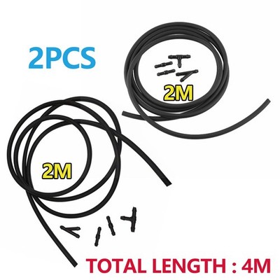 2X Universal Windshield Wiper Washer Squirter Nozzle Spray Jet Kit Fluid Hose 2M