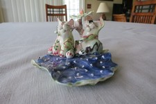 Vintage 2002 Amy Lacombe Cat And Dog Figurine, Made in USA