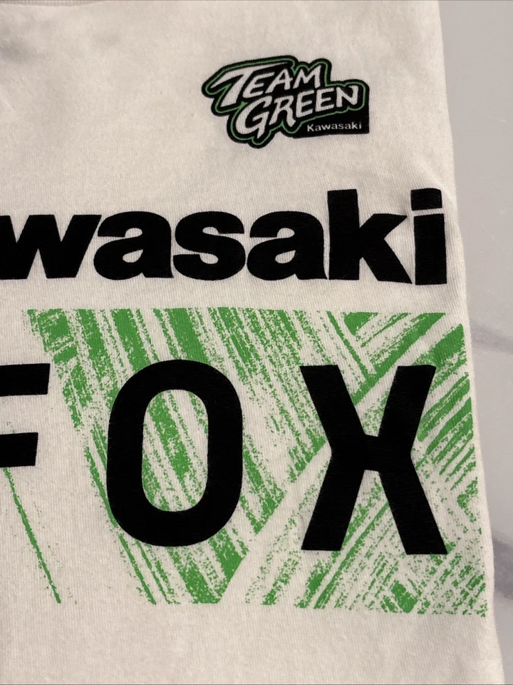 CAMISETA ORIGINAL DO FABRICANTE KAWASAKI TEAM GREEN FOX KAWI GG - Imagem 2 de 4