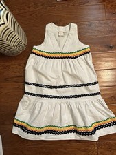 Anthropologie BabydollDress Eri + Ali White Sleeveless Cotton Bric-a-brac Size S