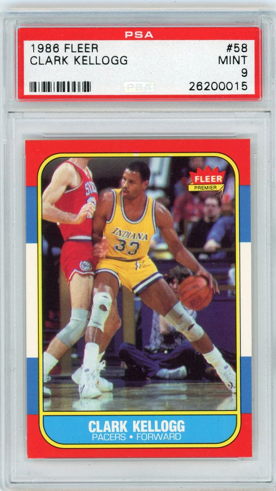 1986 Fleer Clark Kellogg #58 PSA 9