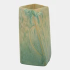 Roseville Futura Green 1928 Vintage Art Deco Pottery Ceramic Twist Vase 398-6