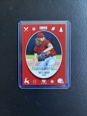 2025 Onyx Holiday - Rhett Lowder Red Border /100 - Reds Star Prospect