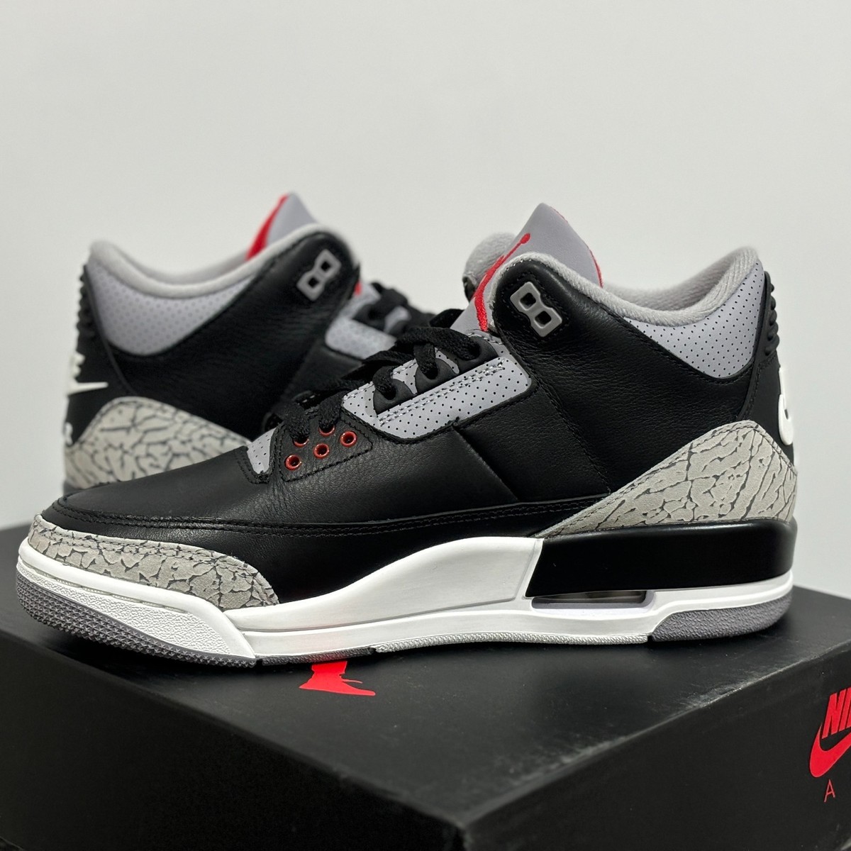 Size 9 - Air Jordan 3 Retro OG 2024 Black Cement for sale online