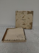Set of 6 Vintage Madeira linen hand embroidered handkerchiefs