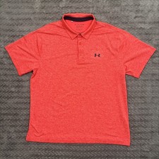 Under Armour Playoff Polo Shirt Mens XL Orange Performance Golf Stretch EUC