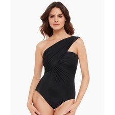 Magicsuit Goddess One Shoulder One Piece Swimsuit Women's Black Size 14