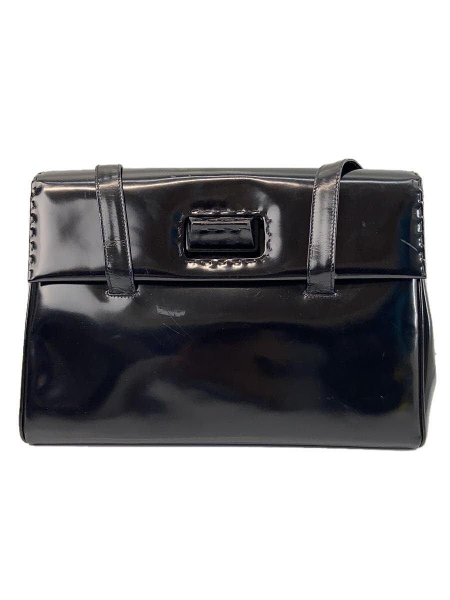 Prada black enamel plain handbag