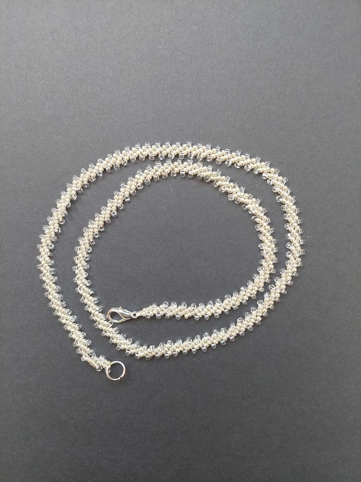 Halskette 60 Cm lang, 5 mm breit,Handarbeit Aus Perlen,Modeschmuck Damen - Bild 2 von 3