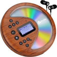 KLIM Discover Wood  Portable CD Player Walkman with Long-Lasting