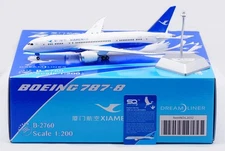 SQ Wings 1:200 Xiamen Airlines Boeing B787-8 Diecast Aircraft Jet Model B-2760