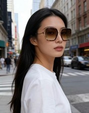 Bvlgari BV 9002B Sunglasses Square Gold Frame 62-18-140 Premium Women's Eyewear