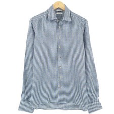 Suitsupply Men Shirt Size 40 15.75 Check Linen Formal Office Mb4